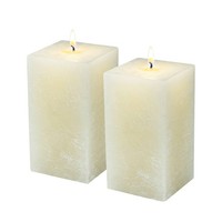 Vintage Stumpen Kerze 2Er Set - 13 X 7 Cm - Advent Weihnachten Hochzeit Deko