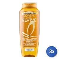3X L'oreal Elvive Shampoo 300 Ml. KokosöL