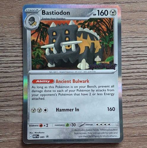 Pokémon TCG Bastiodon 085 Mega Evolution Pitch Black Stamped Promo Holo
