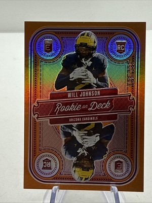2025 Donruss Elite NFL Rookies On Deck Orange Will Johnson 198/199