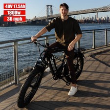 NEW 26" FAT TIRE 1800W 36MPH EBIKE 48V 17.5AH Adult Mountain Electric Bike PRO