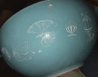 Vintage 1958 Pyrex Cinderella Hot Air Balloons Turquoise Bowl 4 Qt 444