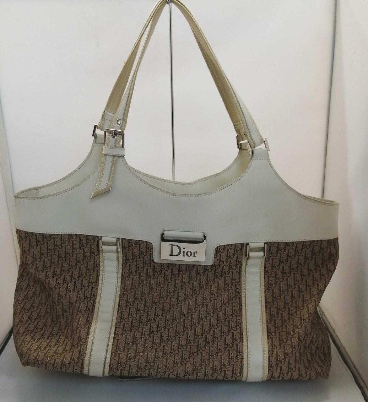 Vintage Christian Dior Trotter Pattern Handbag from Japan