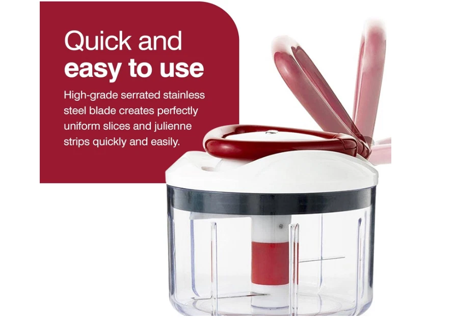 Измельчитель пищи Zyliss легко вытягивается и ручной кухонный комбайн ручная ломтерезка и кости - Изображение 3 из 4