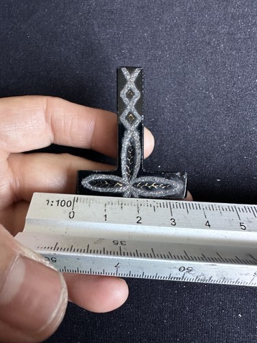 Antique French Jet ( Glass)some Nibble At Edge As Seen Big Cross Pendant - Picture 11 of 13
