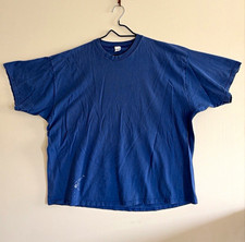 Vintage 90s Cherokee Blank T Shirt Mens 2X Blue Boxy Distressed Made in USA 1997