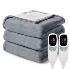 Heated Electric Blanket Queen Size 84"x90" Heating Blanket with Dual Control 9 H