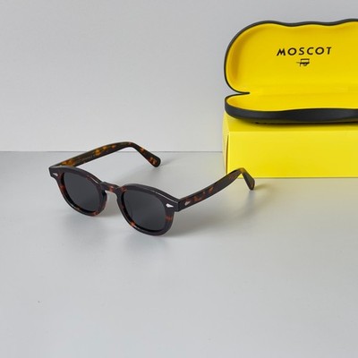 Moscot Lemtosh Tortoise Frame Black Lens Sunglasses New w/ Box