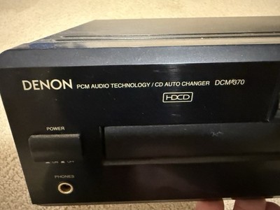 Denon DCM-370 5 Disc CD Changer Black CD Player with Headphone Jack