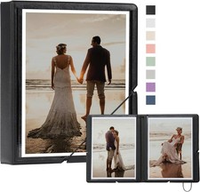 Small Photo Album 5x7 Customizable Cover Plastic Book 1 Pack, Black