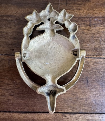 Battiporta floreale ottone anticato 7" - patina stile vittoriano antico vintage - Foto 3 di 3