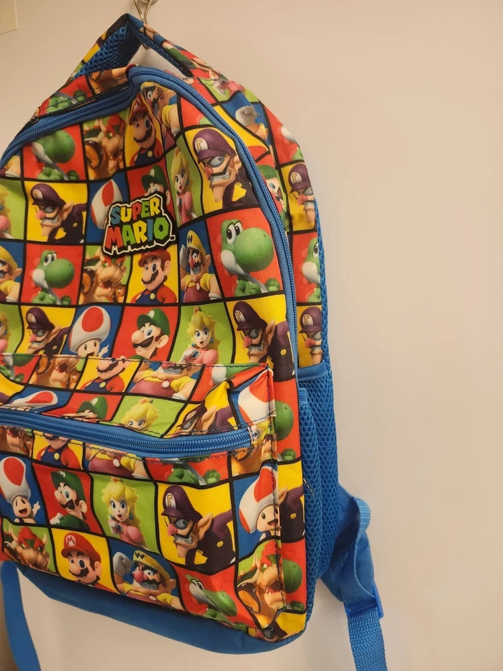 Большой школьный рюкзак Nintendo Super Mario Bros 16 дюймов Luigi Yoshi дорожная сумка - Изображение 3 из 4