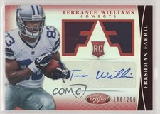2013 Certified Freshman Fabric Mirror Red Signatures Terrance Williams Auto gp3