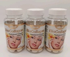 3x Allnue Bio Collagen Hydrolyzed Collagen 1000 Mg 60 Capsules