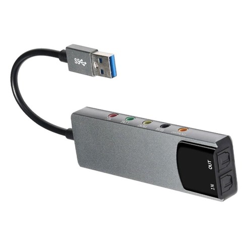6-In-1 Computer Sound Card 5.1 USB External Sound Card Multi-Function Audio1234 - Photo 4/6