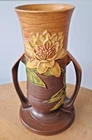 LARGE Roseville Pottery Water Lily Handled Vase 82-14 c.1943 EXCELLENT CONDITION