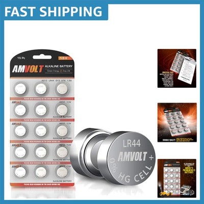 AG13 LR44  Alkaline Batteries - 15 Count for Reliable Device Performance
