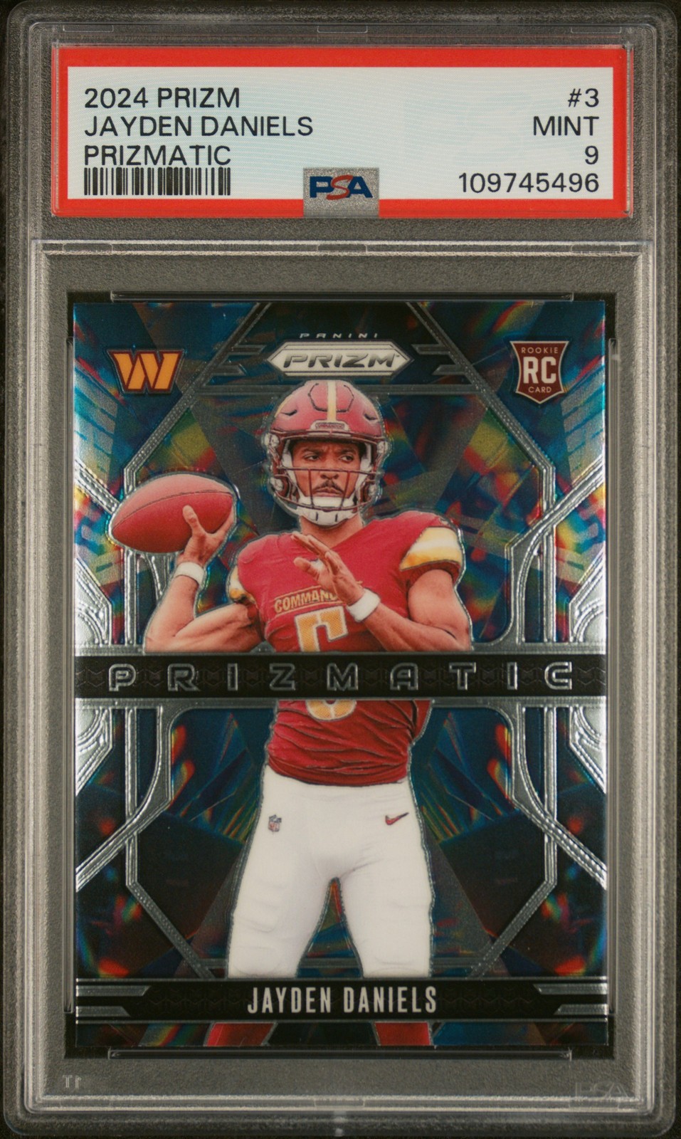 2024 PANINI PRIZM PRIZMATIC #3 JAYDEN DANIELS ROOKIE RC PSA 9
