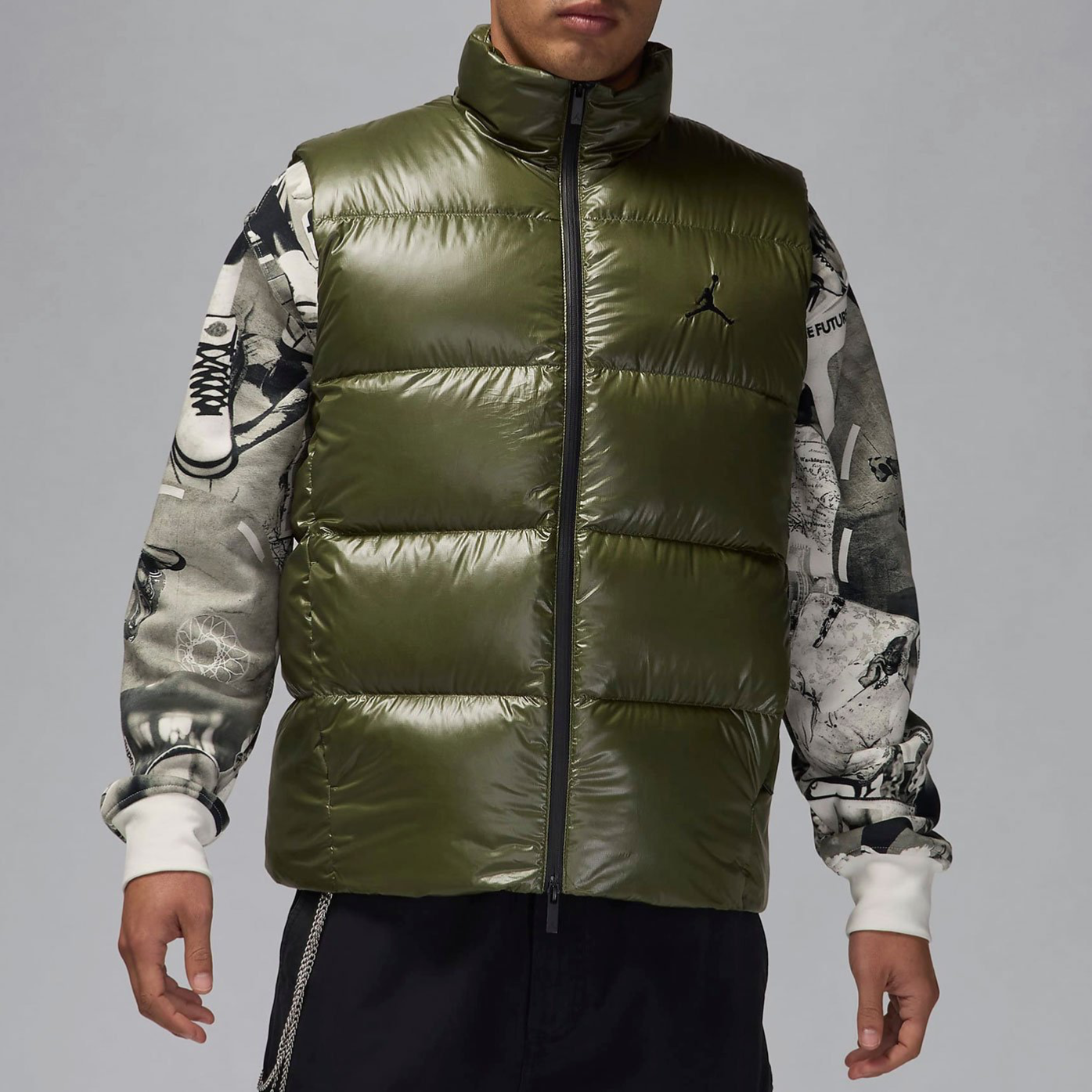 SACAI X NIKE Nike Air Jordan Flight Shine Down Fill verde gilet imbottito da uomo FV7273 taglia XXL