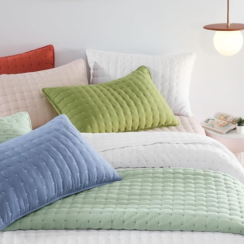 Lightweight Polyester King Quilt Set with 2 Pillow Shams - Modern Blue Design - Picture 9 of 10