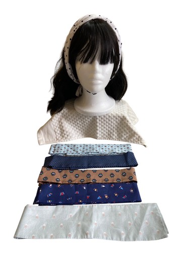 Vintage Womens Satin Hair Scarves Retro Polka Dot & Patterned Headbands Set 6