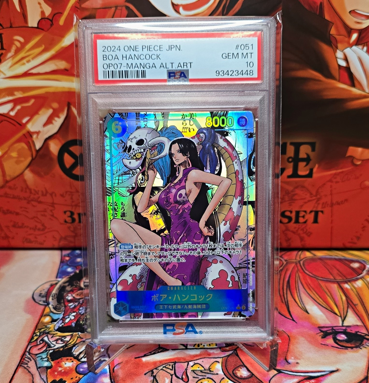 One Piece Boa Hancock Manga Alt Art OP07-051 SR* PSA 10 Japanese