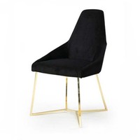 Schwarzer Polsterstuhl Designer Edelstahl Einsitzer Edle Esszimmer MöBel