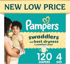 Pampers Swaddlers Soft Absorbent Diapers Size 4 120 Count 15-34 lbs