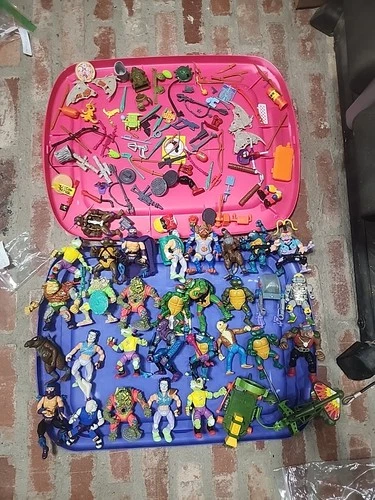 Vintage Teenage Mutant Ninja Turtles TMNT Figures Vehicles Weapons Large Lot
