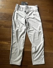 NWT Nike Baseball Pants Youth Medium Gray Black Piping BQ6426-058 40