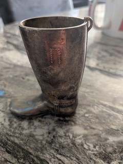 VINTAGE SILVER PLATED BOOT COLLECTIBLE