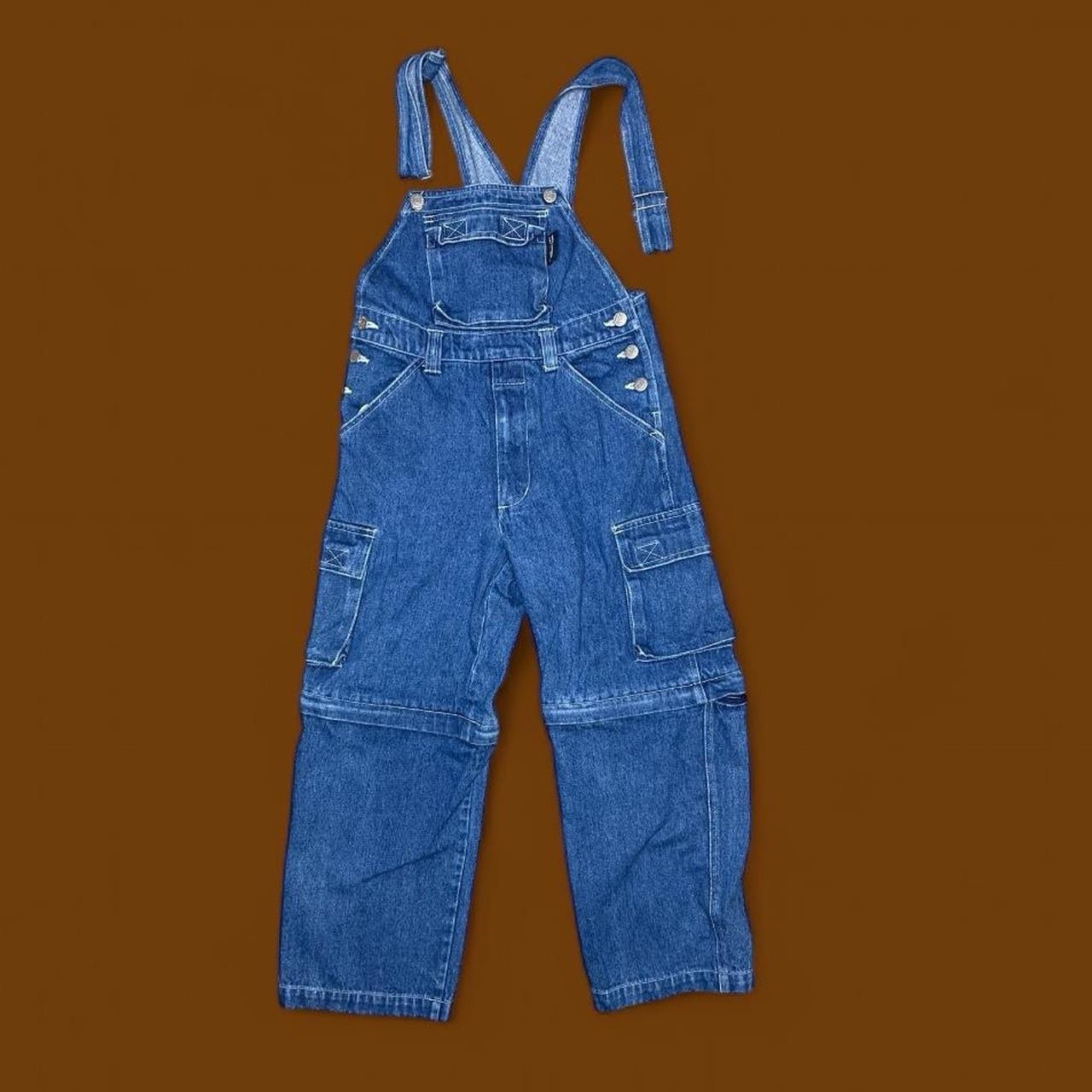 Vintage Youth Boys 12 ZIP OFF CONVERTIBLE PANTS+SHORT Overall Kid Cargo Wide Leg