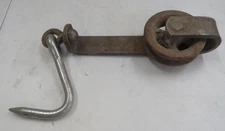 Vintage Industrial Trolley Roll With Meat Hook Approx. 18" Long