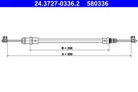 Vorne Ate 24.3727-0336.2 Seilzug, Feststellbremse FüR CitroËN,Fiat,Lancia,Peugeo