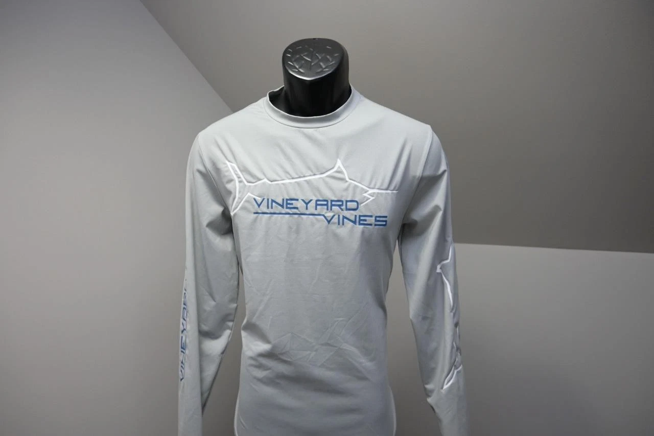 Vineyard Vines UV Water Shirt Sun Protection Gray Long Sleeve Mens Sz XS XSMALL