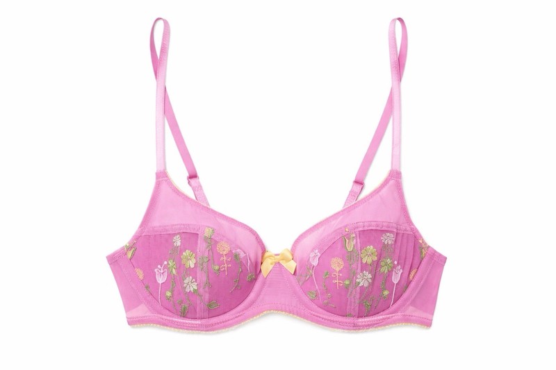 Adore Me Women’s Eli Demi Contour Bra 36B Embroidered Floral Pink Beautiful