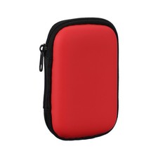 Earphone Case, 4.53 x 3.15 x 1.38inch Portable Earbud Carrying Case, Red