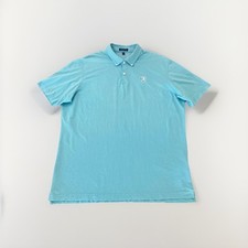 Peter Millar Men  s Performance Golf Polo Shirt Turquoise XL The Palms Logo NWOT