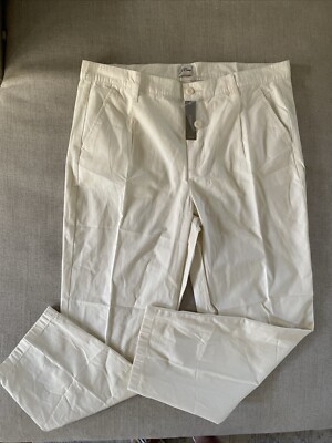 NEW J Crew Pleated Slouchy Boyfriend Chino Pant In White size 32