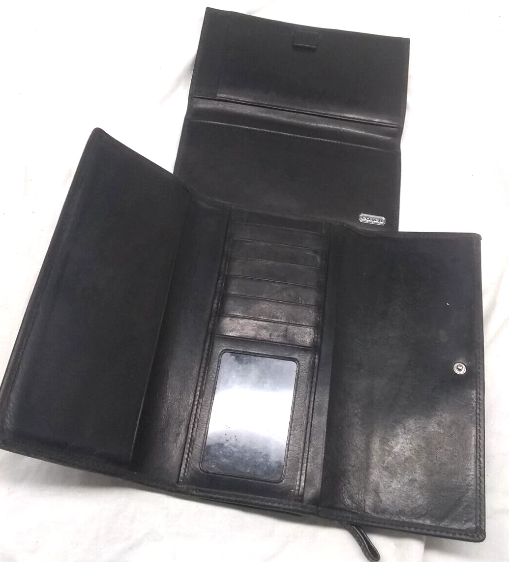 Black coach wallet with checkbook new arrivals