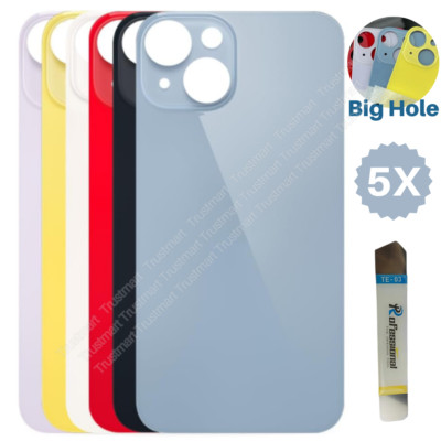 5X Back Glass Housing Battery Cover Door Replacement Lot For iPhone 14 /14 Plus