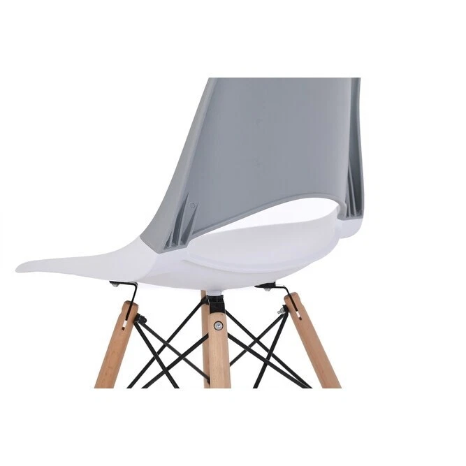 Juego de 4 sillas de comedor simples con patas de haya realzar sillón sin brazos Foto 4 de 4