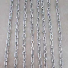 5 feet 4mm wide textured oval cable chain stainless steel hypoallergenic