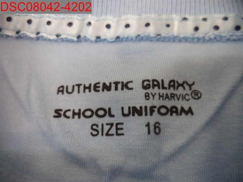 Galaxy by Harvic Girls Light Blue Short Sleeve Uniform Polo Shirt 16 78693500300 - Picture 4 of 9