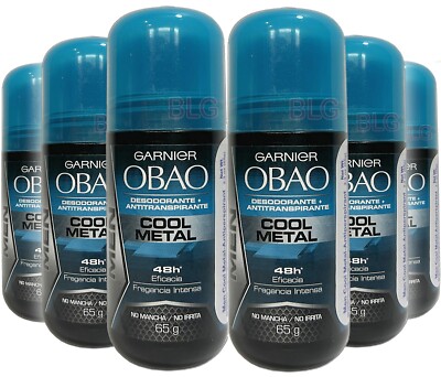 Garnier Obao COOL METAL 48H Deodorant Antiperspirant Roll-Ons Deodorants 6-Pack