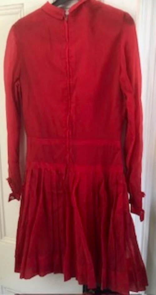 Louis Feraud At Rembrandt  Vintage  1960s Red Mini Dress, small 12, fully lined - Image 4 of 4