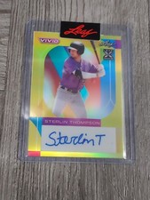 STERLIN THOMPSON 2022 LEAF VIVID #1/1 AUTOGRAPHED PROOF ROOKIE CARD.ROCKIES.