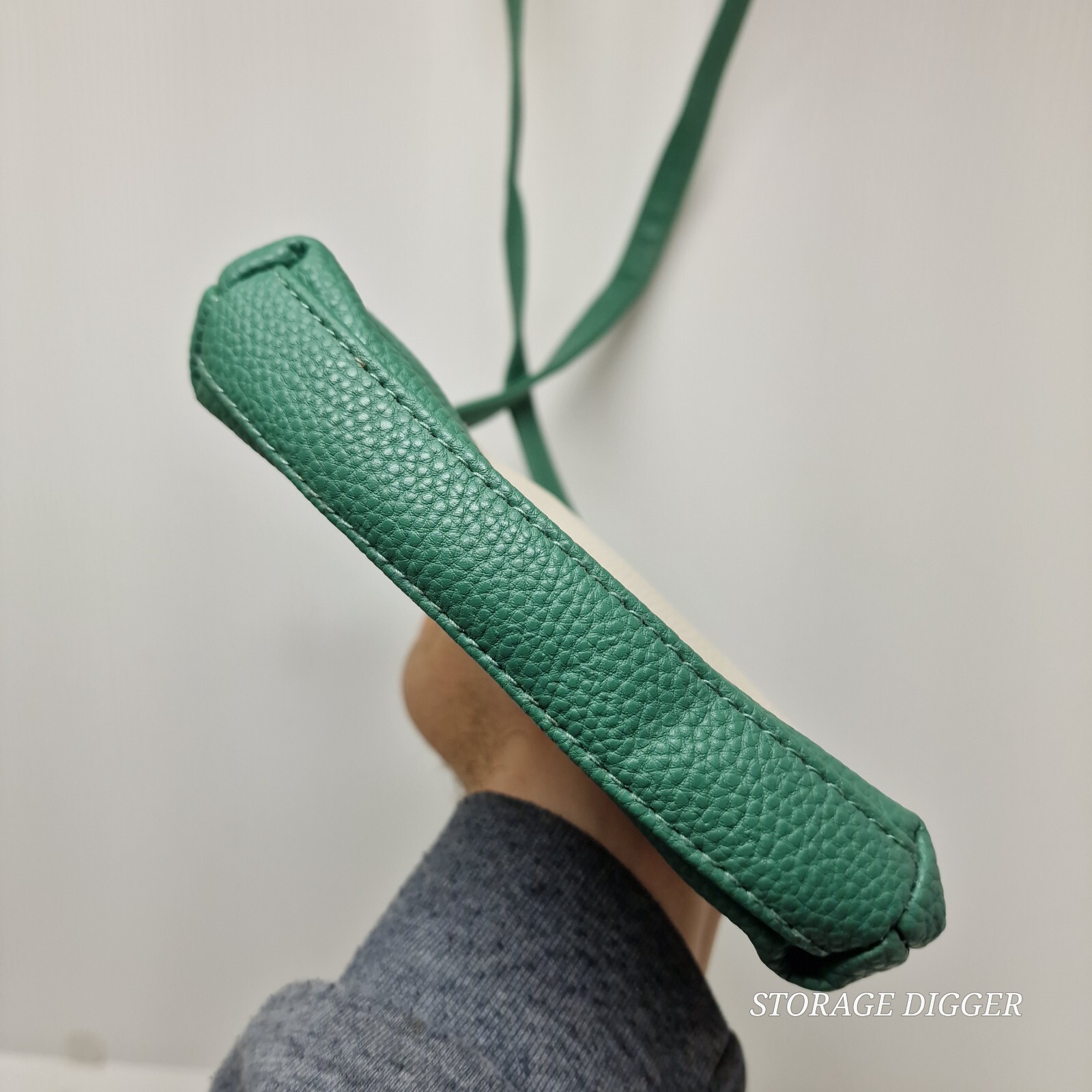 Stone Mountain USA Shoulder Bag Womens Teal Cream Bonded Leather Crossbody Strap