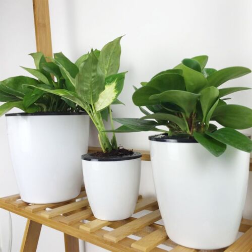 Pot de plantes rond innovant avec système d'arrosage automatique décoration de - Photo 1/18