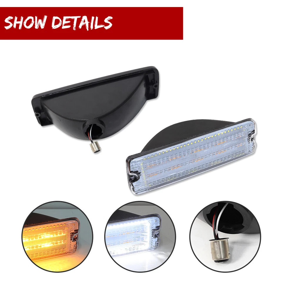 Clear Switchback LED DRL Turn Signal Lights For 91-93 Dodge D150 D250 W150 W250 - Image 3 of 4